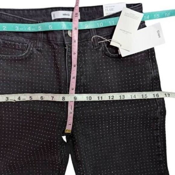 MNG Straight Flared jeans with rhinestone detail size USA 4 - Picture 8 of 8